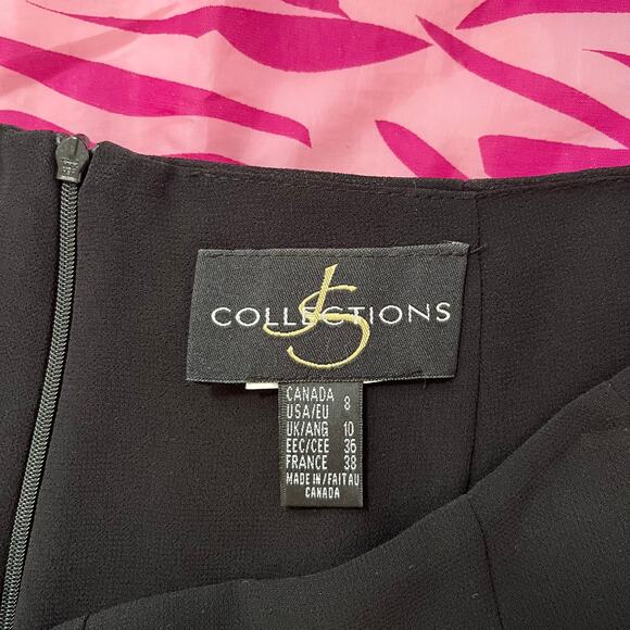 Vintage 90s / Y2K Ruffle Hem Flare Black Pants Latin Ballroom // Size 8 Medium - Picture 4 of 5